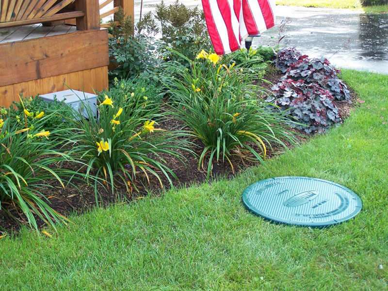 Close-up view of a newly installed septic tank riser for maintenance access in NY& NJ